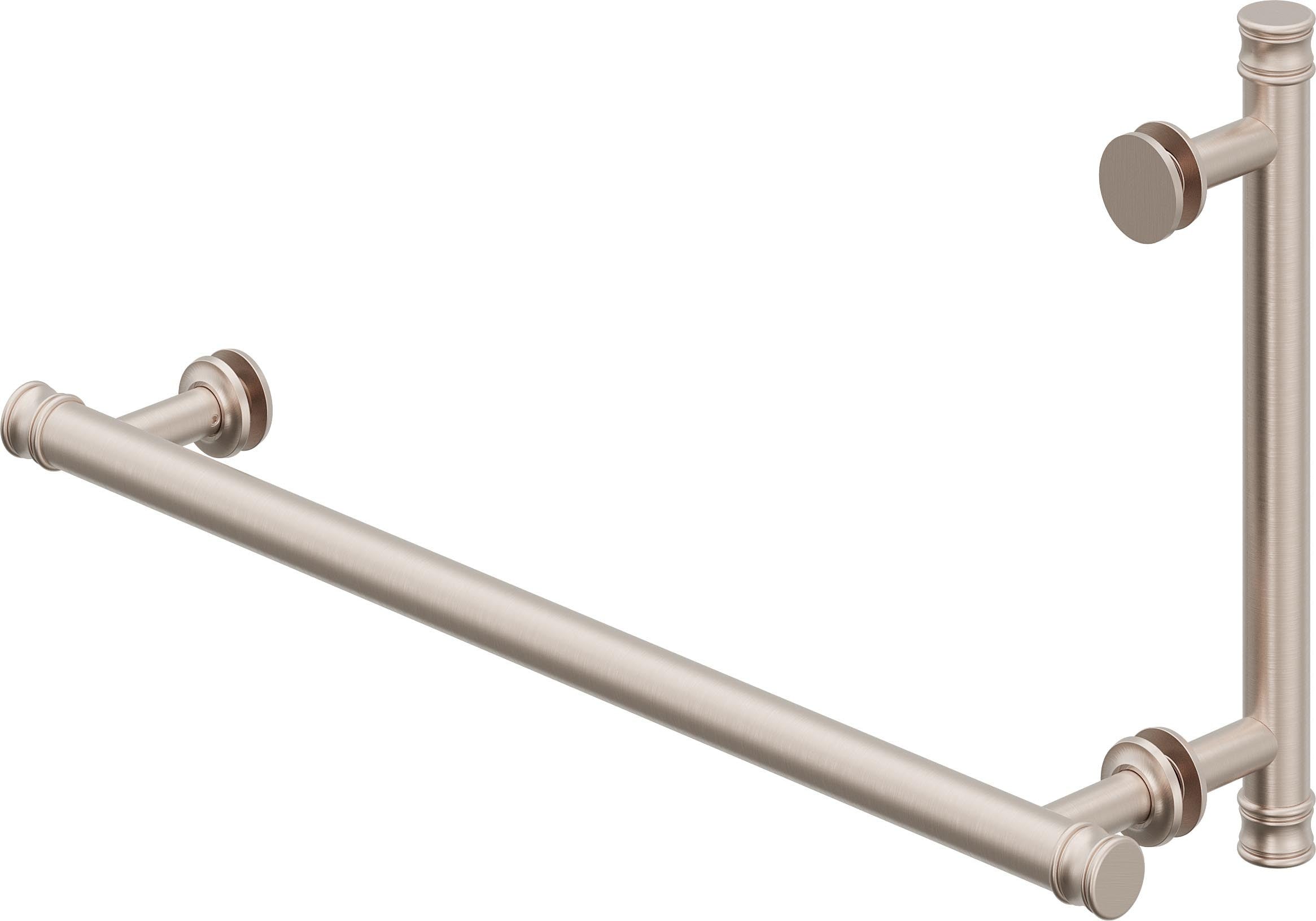 California Faucets Del Mar 18" Toallero y Manija de Puerta de Regadera de 8" - Traditional - Níquel Satinado