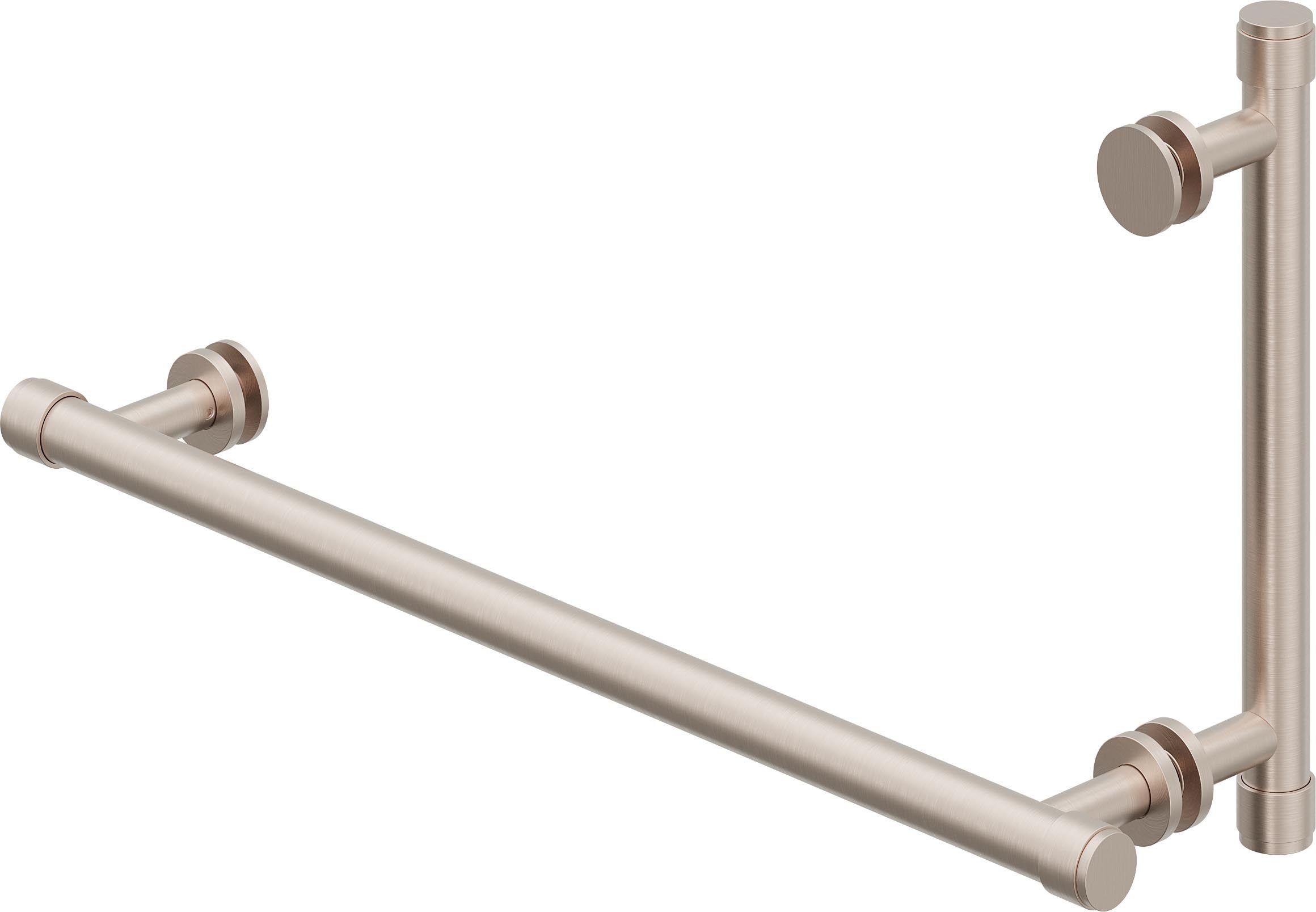 California Faucets Tiburon Barra de Toalla de 18" y Manija de Puerta de Regadera de 8" - Contemporáneo - Níquel Satinado