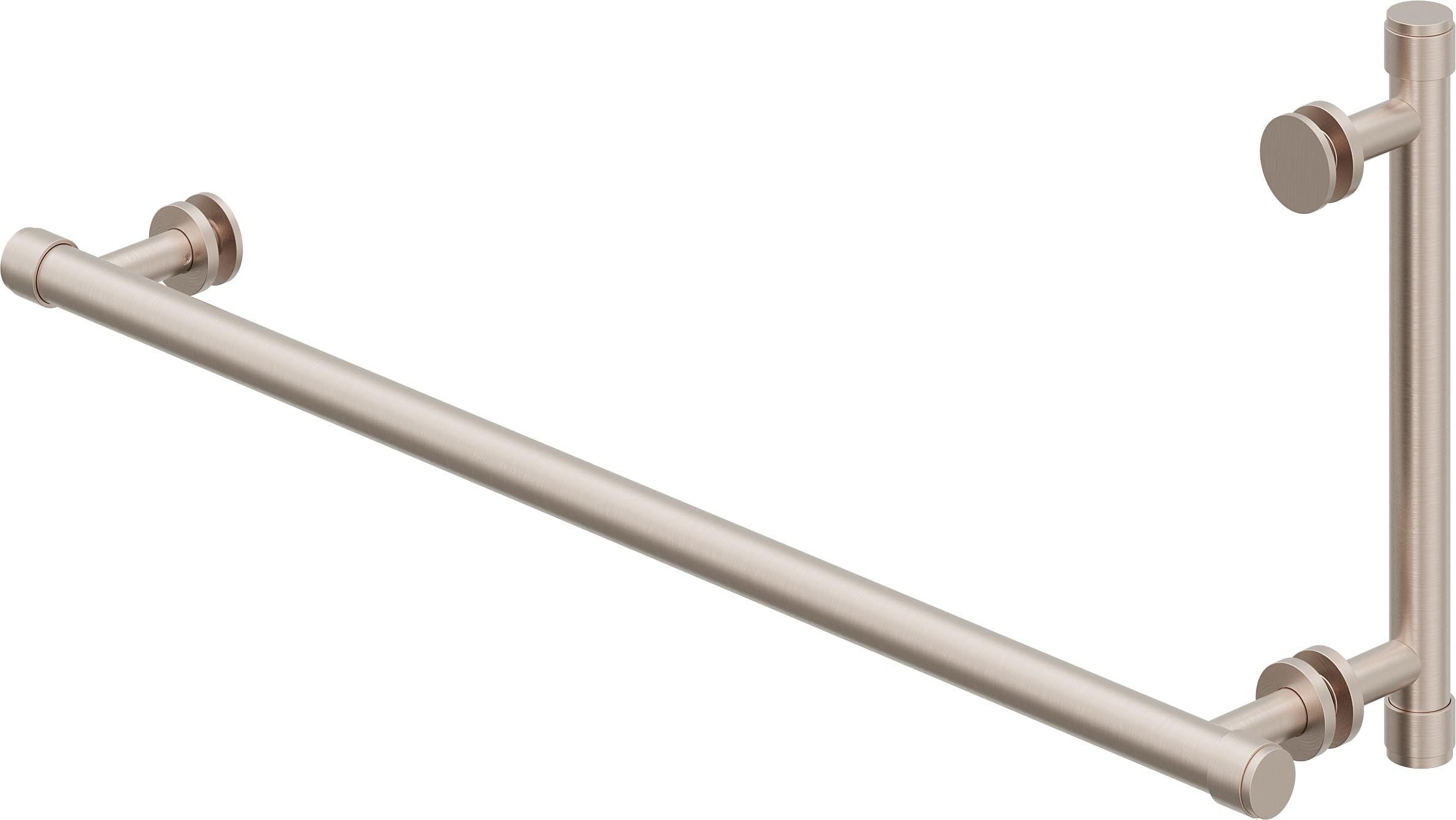 California Faucets Tiburon Barra de Toalla de 24" y Manija de Puerta de Regadera de 8" - Contemporáneo - Níquel Satinado