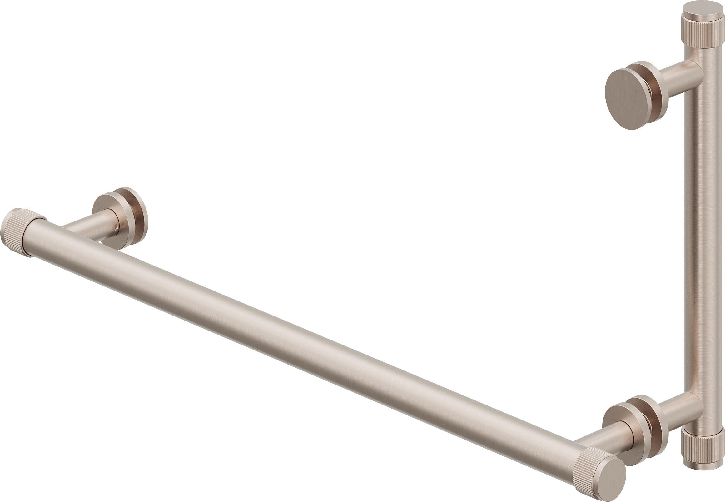 California Faucets Steampunk Bay Toallero y Manija para Puerta de Regadera - Acuñado - Níquel Satinado