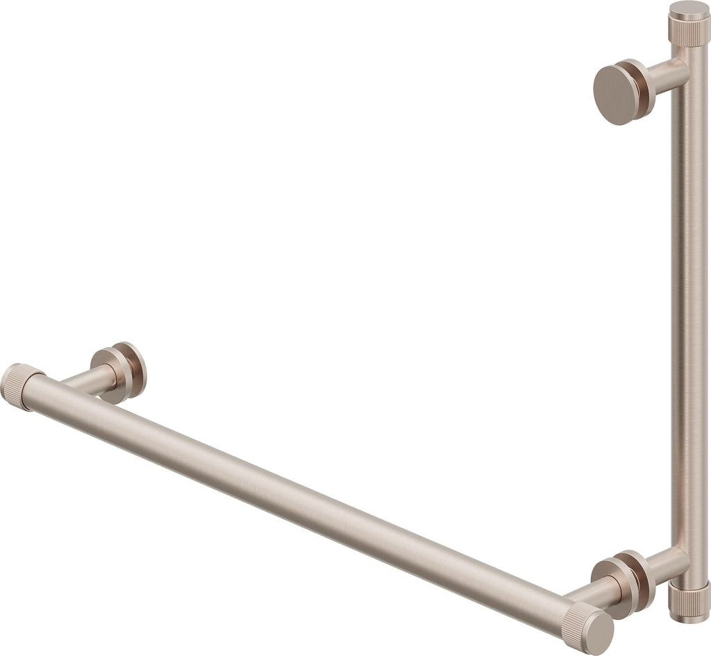 California Faucets Steampunk Bay Toallero y Manija para Puerta de Regadera - Acuñado - Níquel Satinado