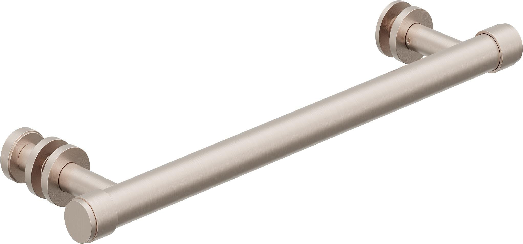 California Faucets Tiburon Barra de Toalla y Gancho para Bata de Regadera de 12" - Contemporáneo - Níquel Satinado