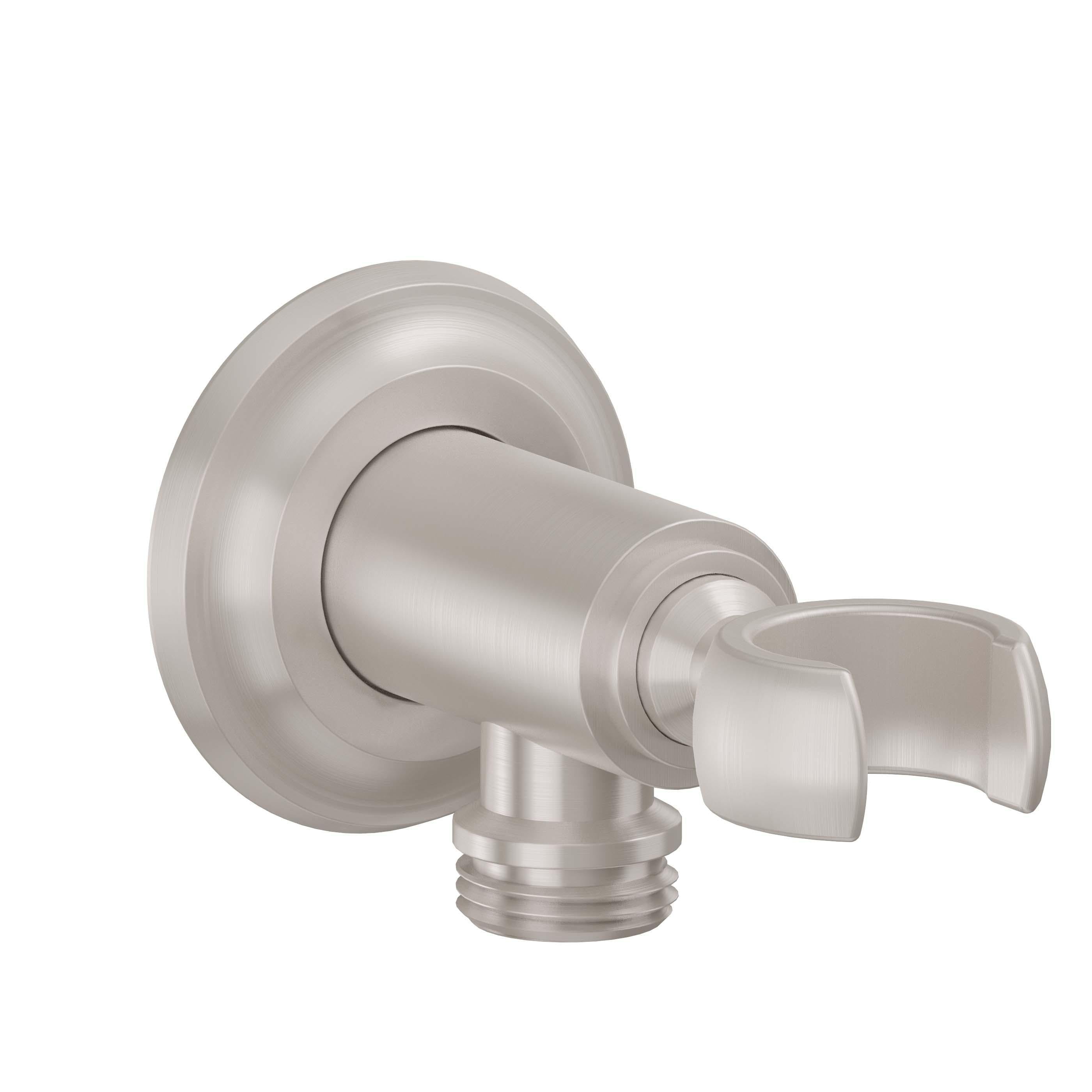 California Faucets Rincon Bay Codo de Suministro con Soporte para Regadera de Mano - Base Cóncava - Níquel Satinado