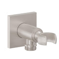 California Faucets Morro Bay Codo de Suministro con Soporte para Regadera de Mano - Base Cuadrada - Níquel Satinado