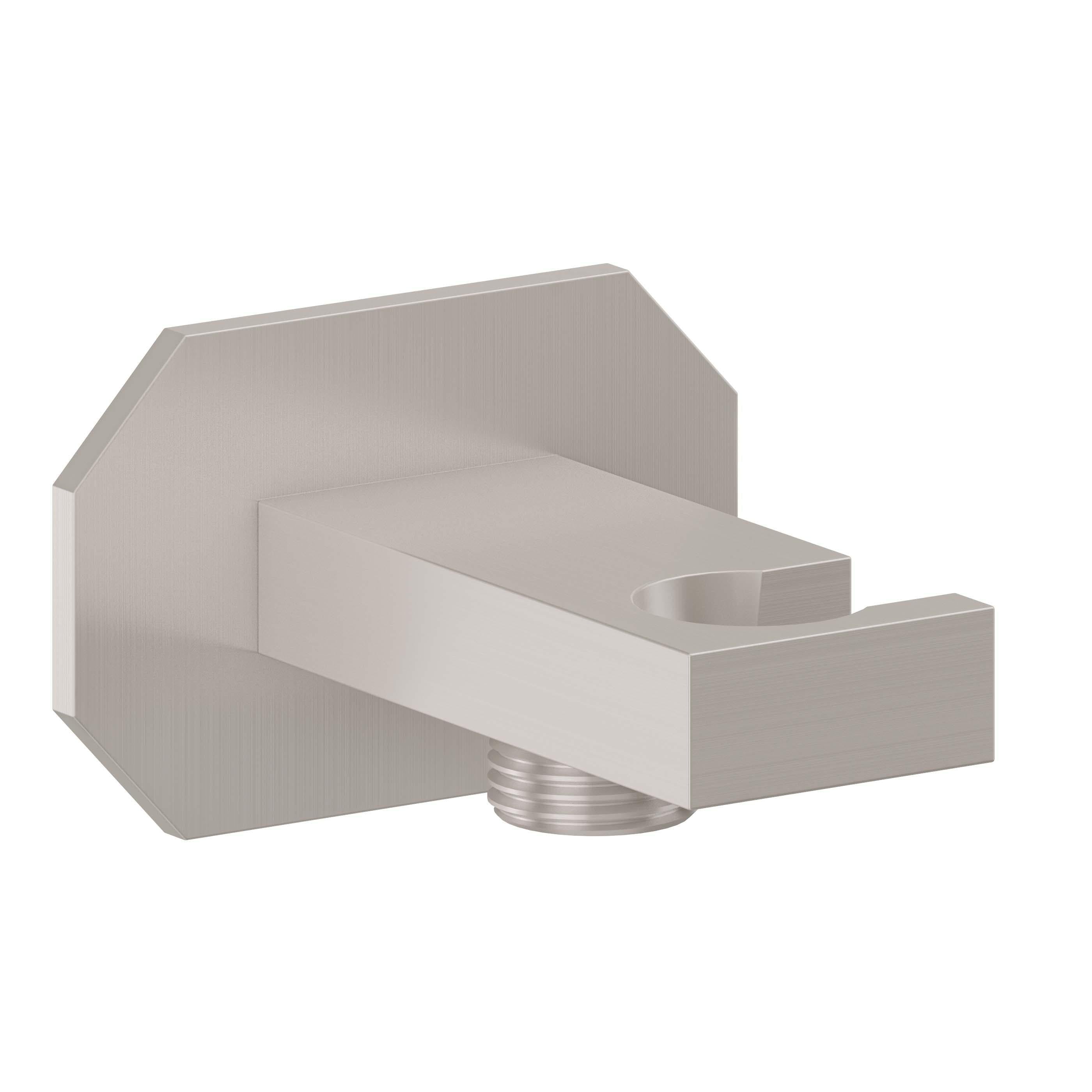 California Faucets Doheny Codo de Suministro con Soporte para Regadera de Mano - Base Octagonal - Níquel Satinado