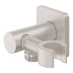 California Faucets San Elijo Codo de Suministro con Soporte para Regadera de Mano - Base Cuadrada - Níquel Satinado