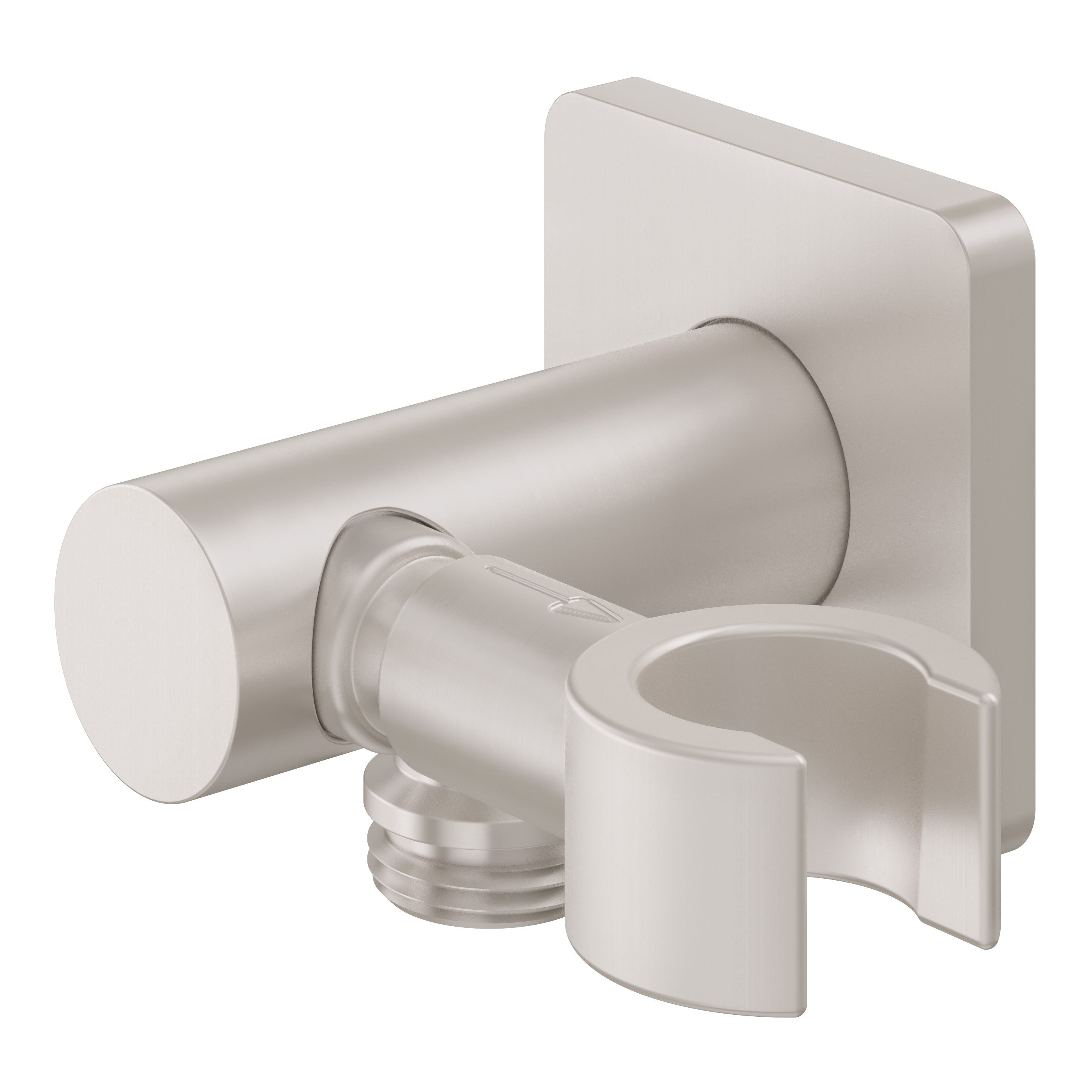California Faucets San Elijo Codo de Suministro con Soporte para Regadera de Mano - Base Cuadrada - Níquel Satinado