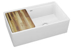 Elkay Tarja Fireclay 33" x 19-15/16" x 9-3/16" 60/40 de Dos Tazones Farmhouse Workstation con Aqua Divide — vista de producto