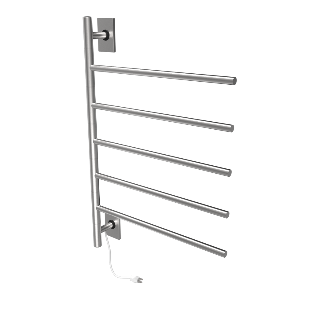 Barra Giratoria Cableado y Enchufe Combo unidad con 5 barras en acabado Níquel Satinado