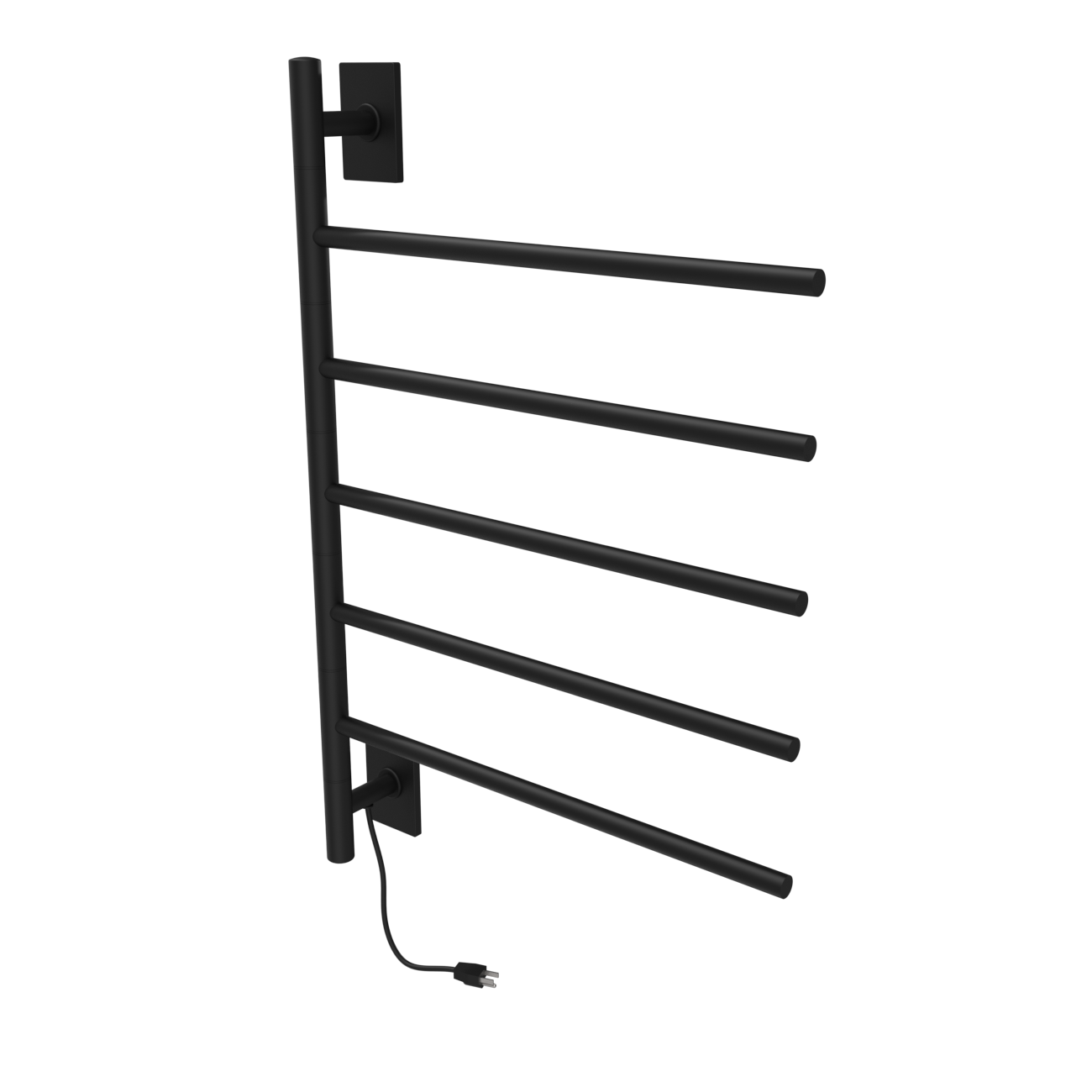 Barra Giratoria Cableado y Enchufe Combo unidad con 5 barras en acabado Níquel Satinado
