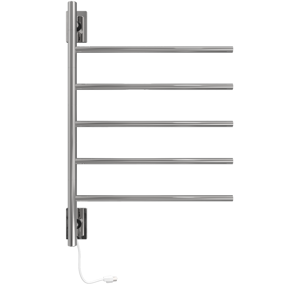 Barra Giratoria Cableado y Enchufe Combo unidad con 5 barras en acabado Níquel Satinado