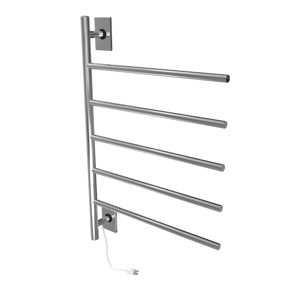 Barra Giratoria Cableado y Enchufe Combo unidad con 5 barras en acabado Níquel Satinado