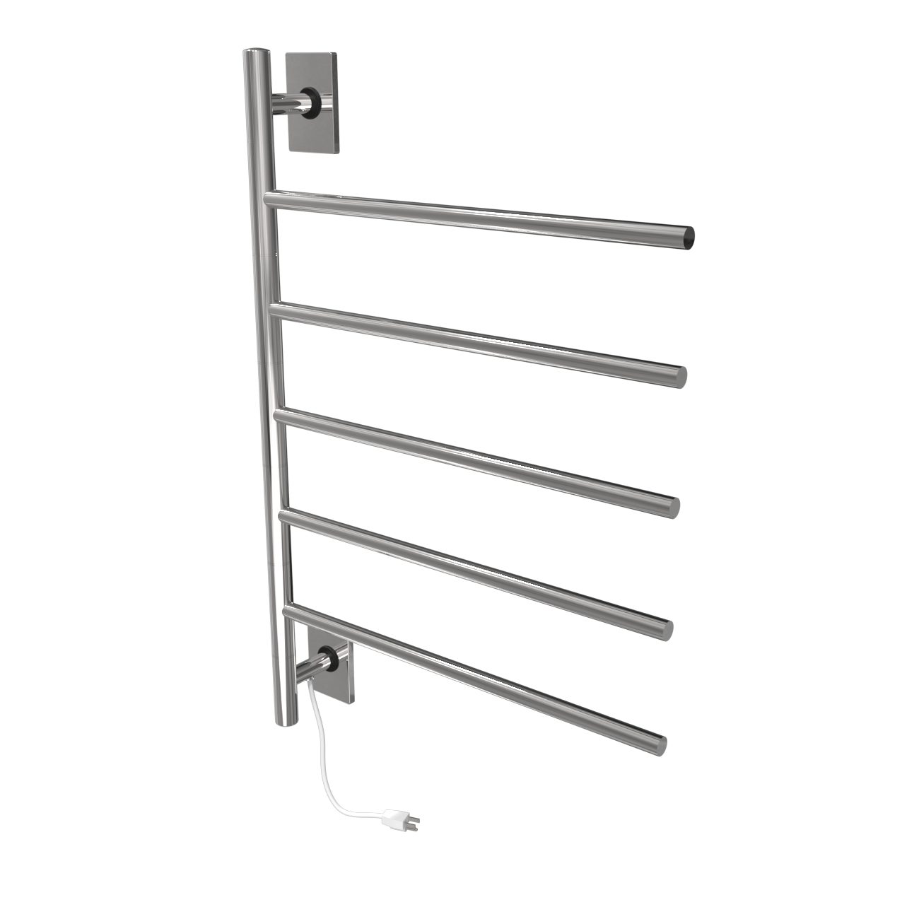 Barra Giratoria Cableado y Enchufe Combo unidad con 5 barras en acabado Níquel Satinado