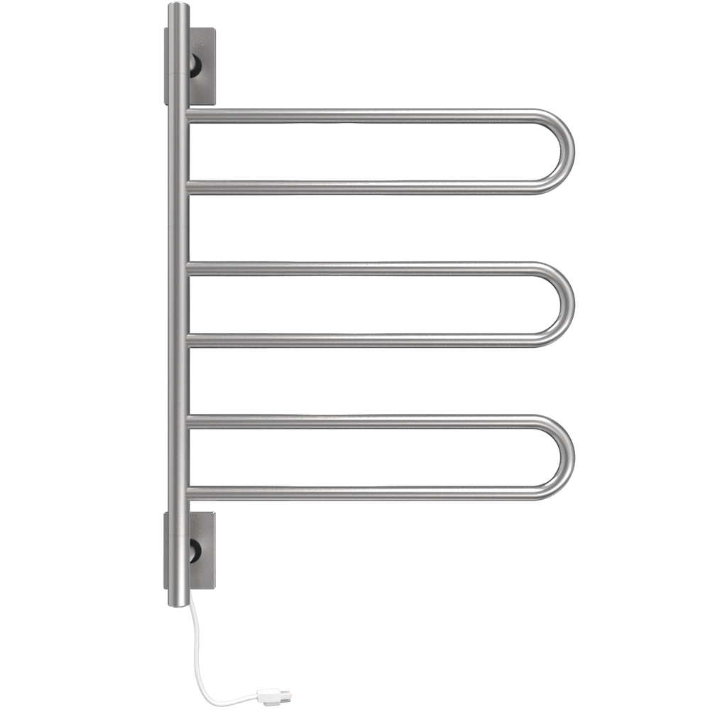 Aro Giratorio Cableado y Enchufe Combo unidad con 3 barras en forma de aro en acabado Níquel Satinado