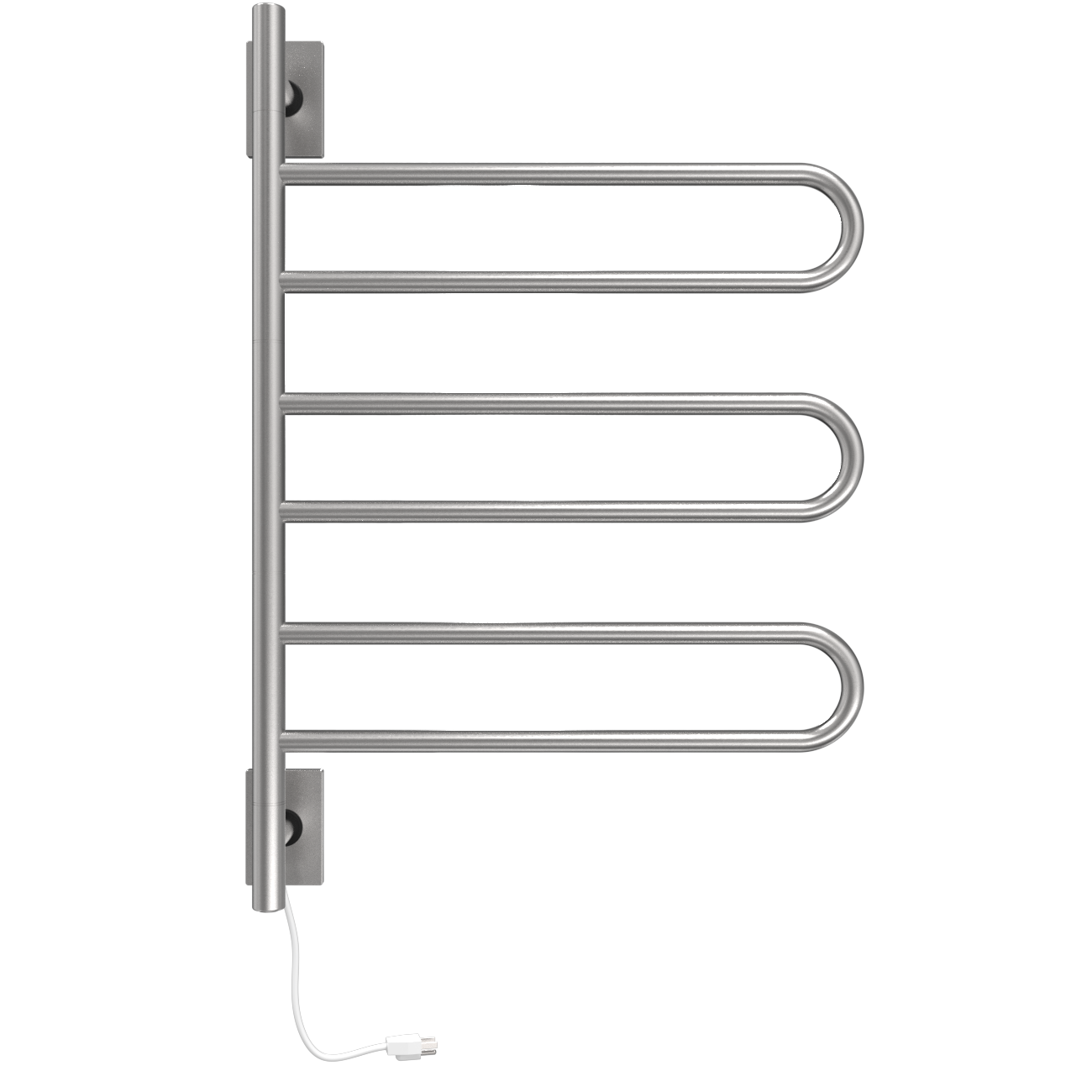 Aro Giratorio Cableado y Enchufe Combo unidad con 3 barras en forma de aro en acabado Níquel Satinado