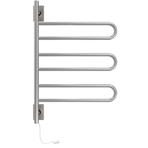 Aro Giratorio Cableado y Enchufe Combo unidad con 3 barras en forma de aro en acabado Níquel Satinado