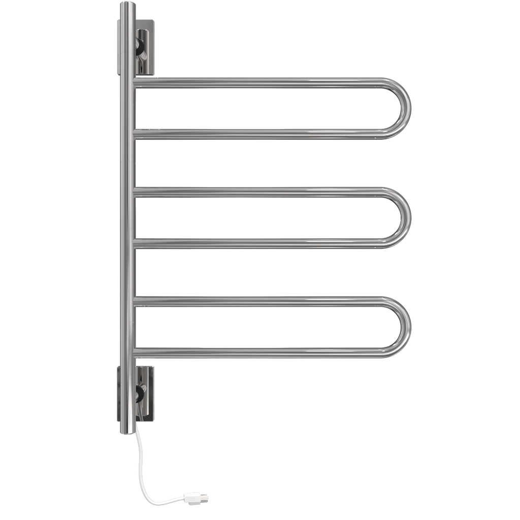 Aro Giratorio Cableado y Enchufe Combo unidad con 3 barras en forma de aro en acabado Níquel Satinado