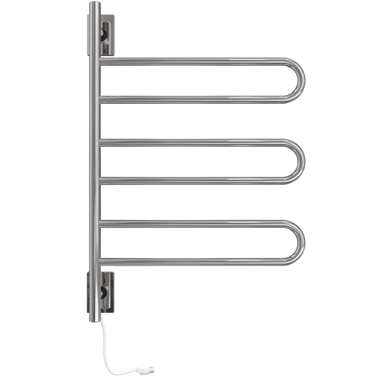 Aro Giratorio Cableado y Enchufe Combo unidad con 3 barras en forma de aro en acabado Níquel Satinado