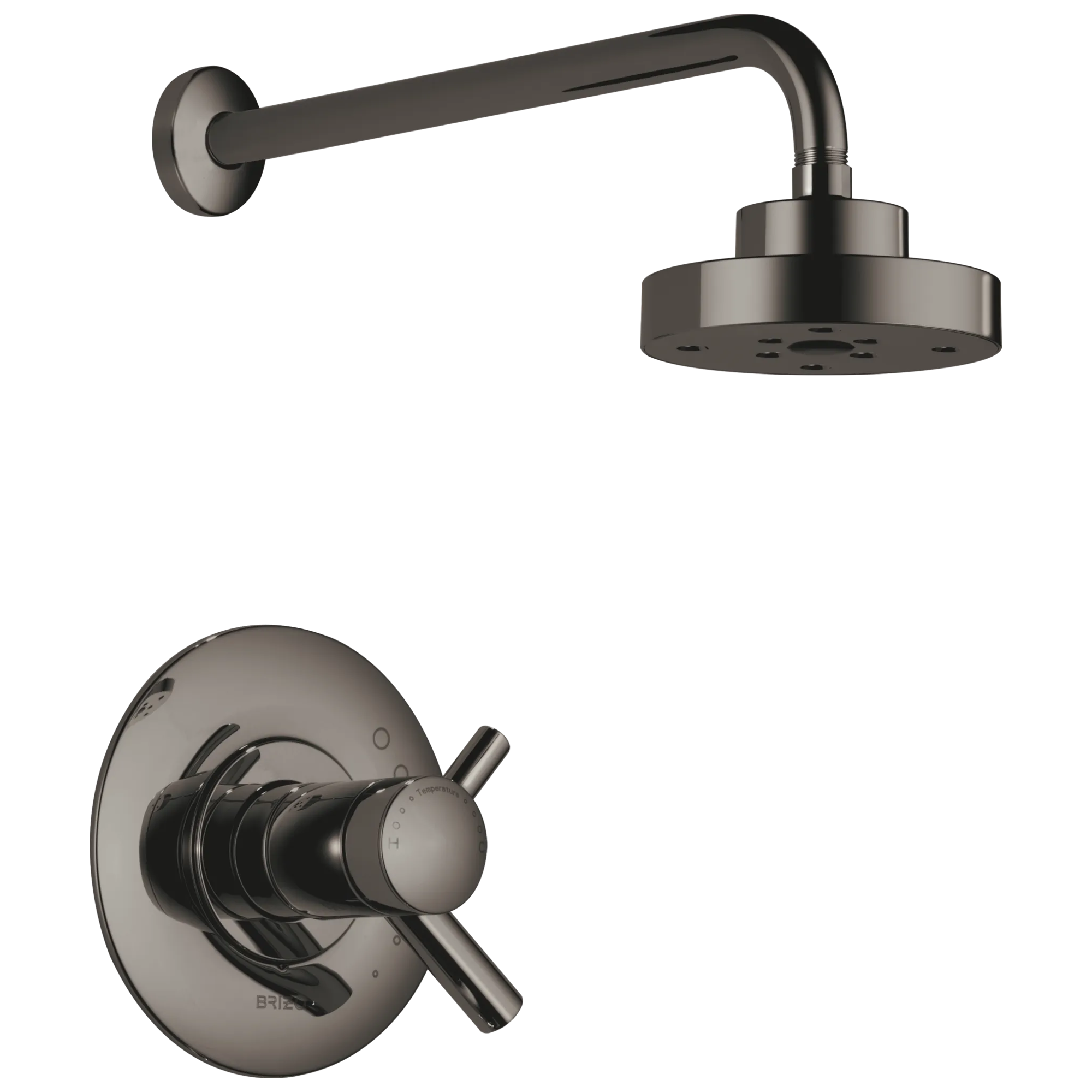 Brizo Odin Trim de Regadera Termostático (Solo Regadera) — Ónix Negro Brilliance