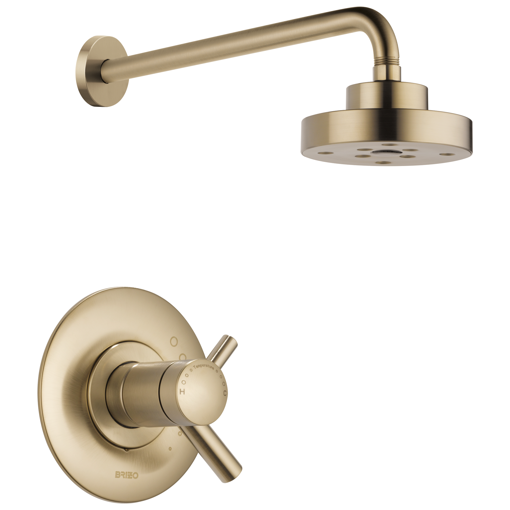 Brizo Odin Trim de Regadera Termostático (Solo Regadera) — Oro Luxe