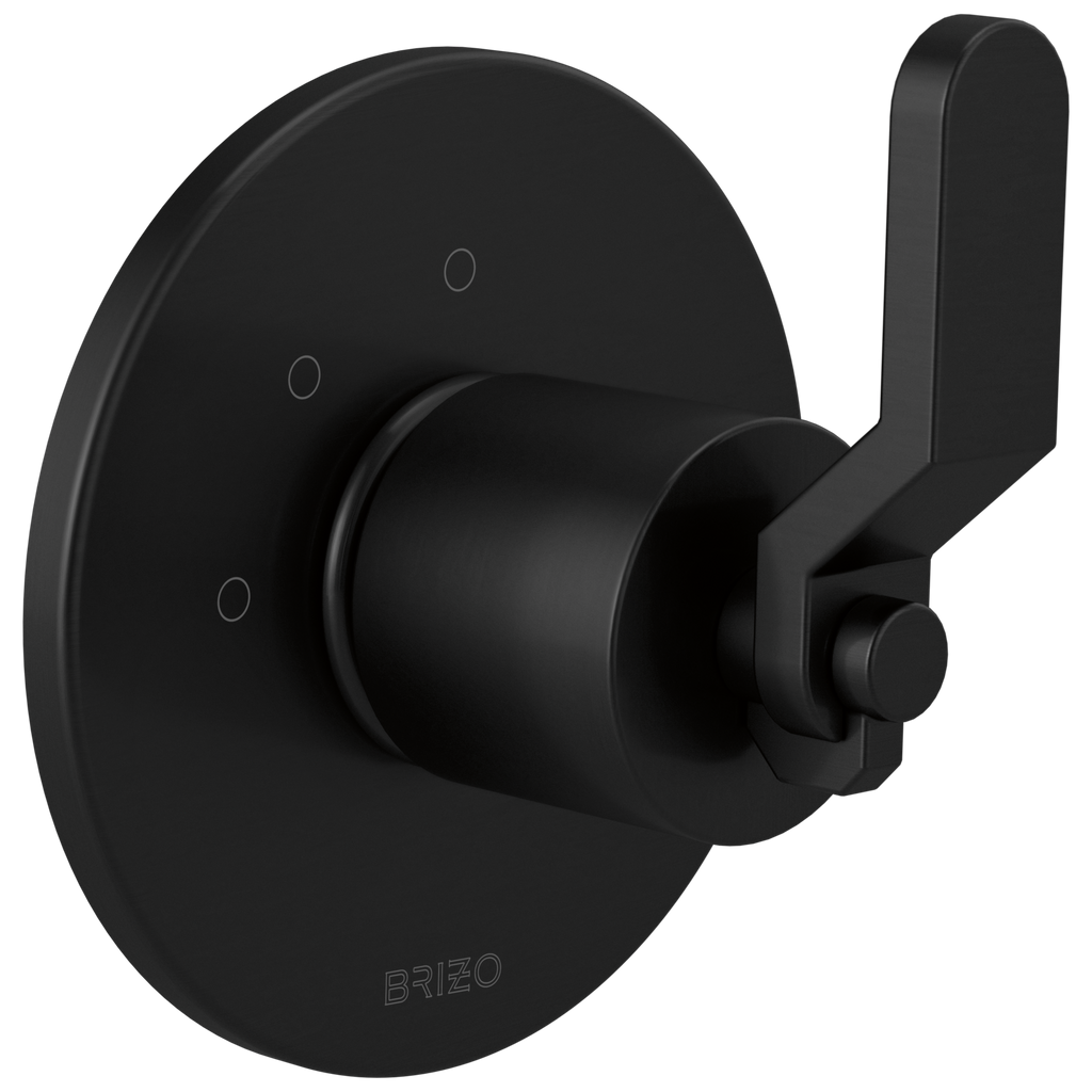 Brizo Litze Trim de Desviador de 3 Funciones — Negro Mate — Palanca Industrial