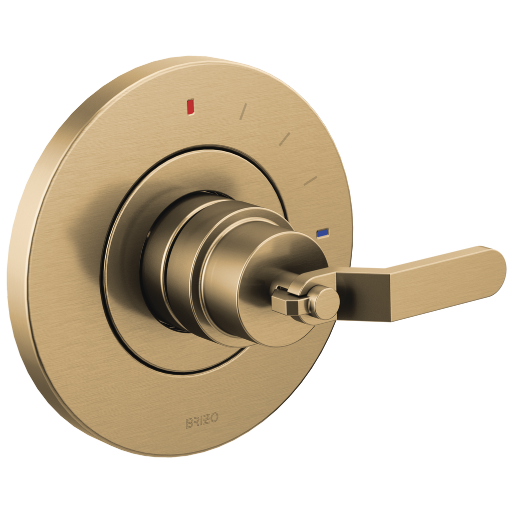 Brizo Litze Trim de Válvula de Presión Balanceada — Oro Luxe — Palanca Industrial