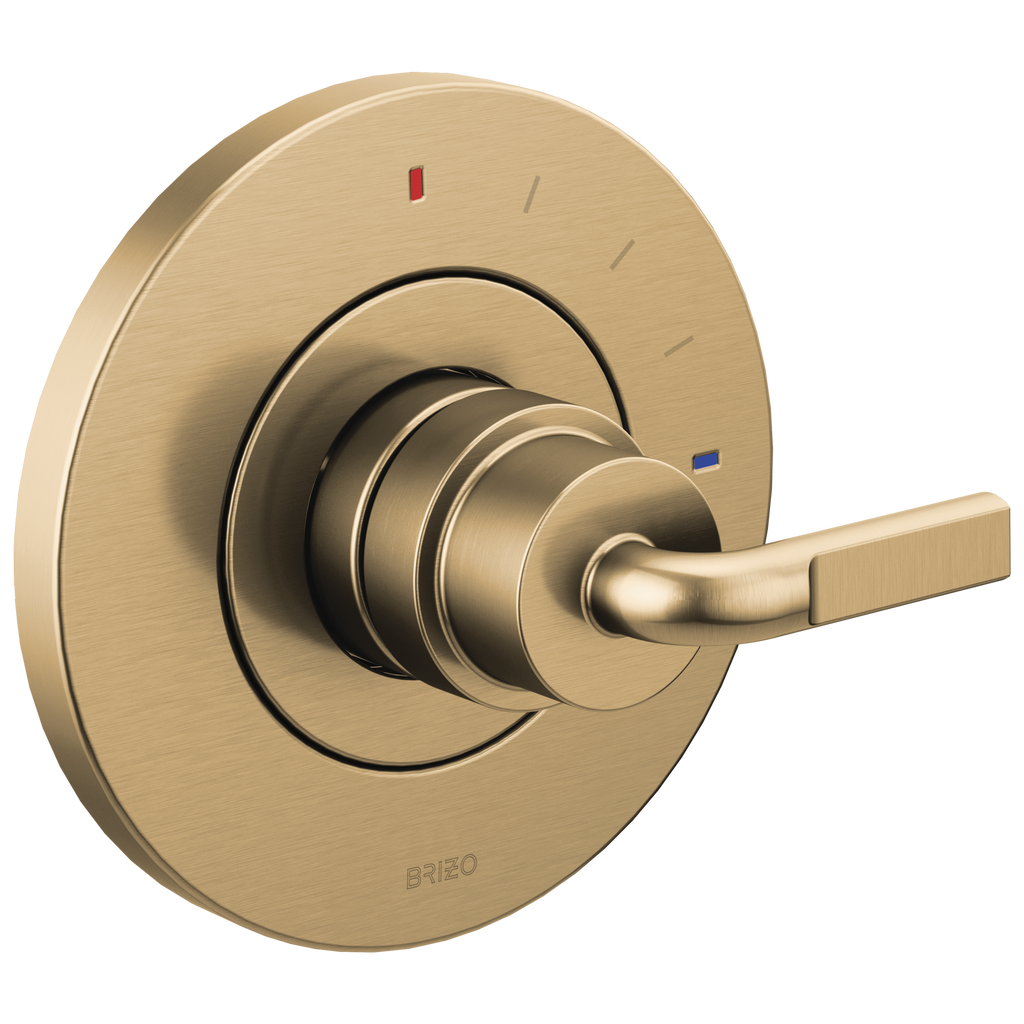 Brizo Litze Trim de Válvula de Presión Balanceada — Oro Luxe — Palanca Notch