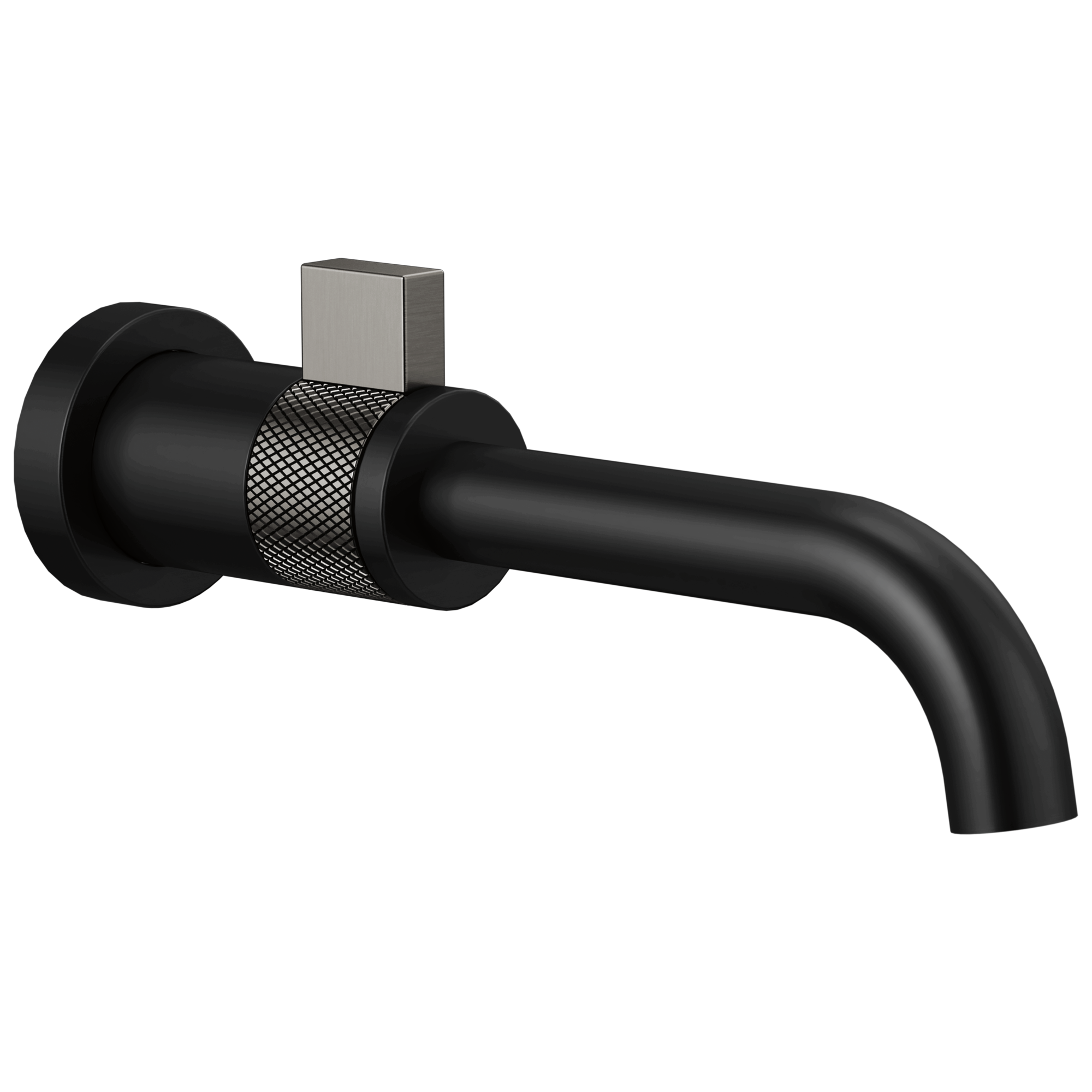 Brizo Litze Monomando de Pared para Lavabo — Negro Mate / Acero Luxe