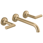 Brizo Odin Grifo de Pared para Lavabo — Dos Manijas — Oro Luxe — Palanca