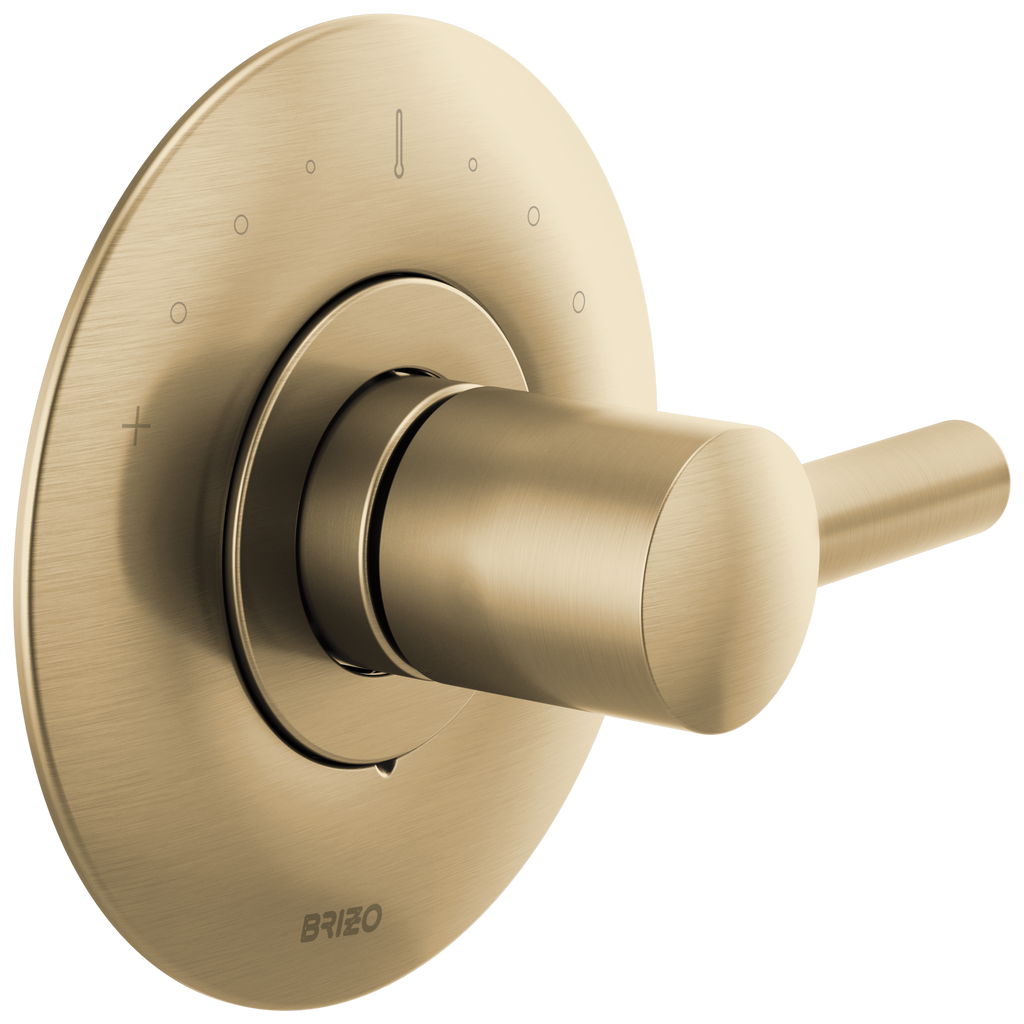 Brizo Odin Trim de Válvula Termostática Sensori® — Oro Luxe — Palanca