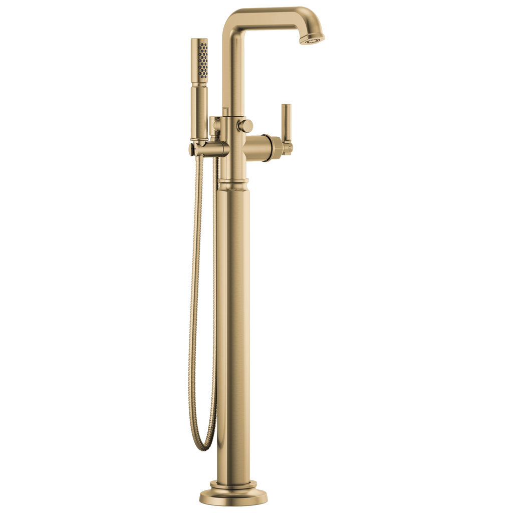 Brizo Invari Llenador de Tina de Piso — Oro Luxe — Palanca