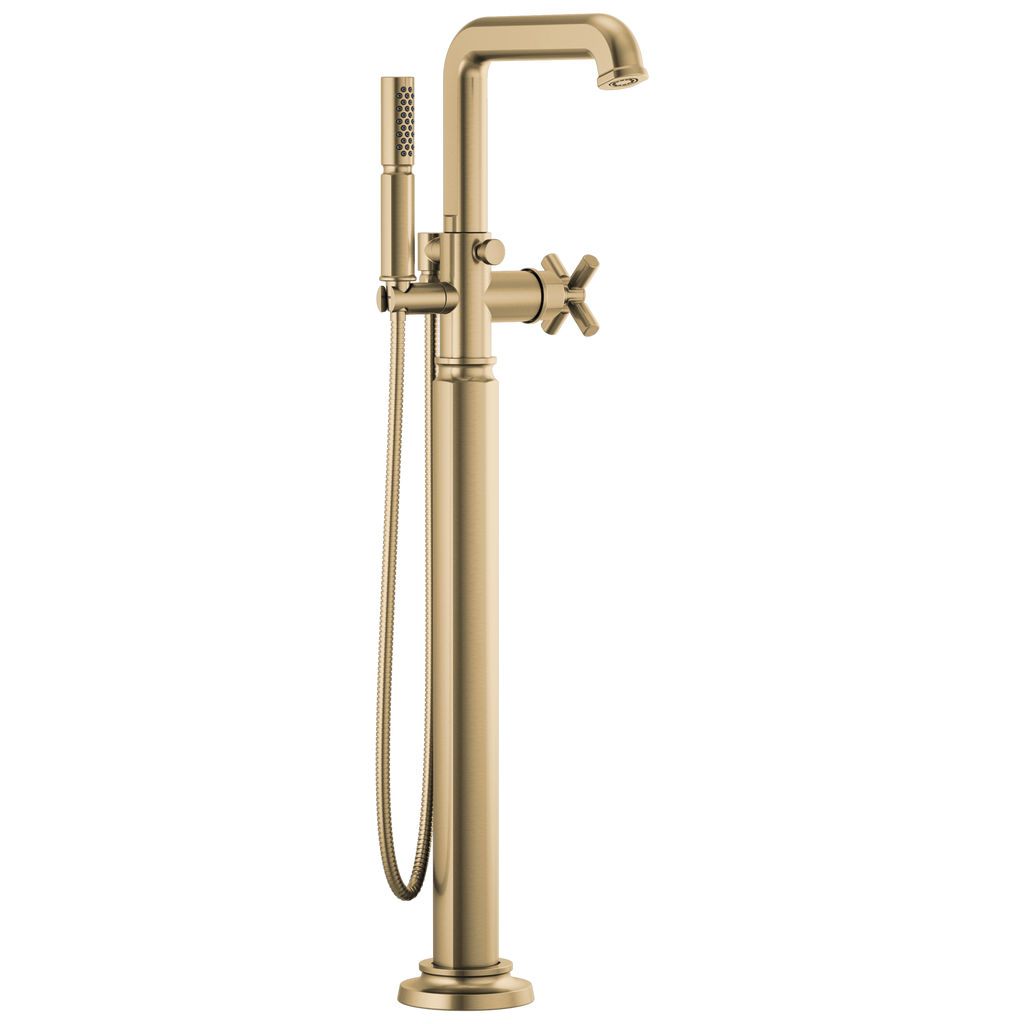 Brizo Invari Llenador de Tina de Piso — Oro Luxe — Cruceta