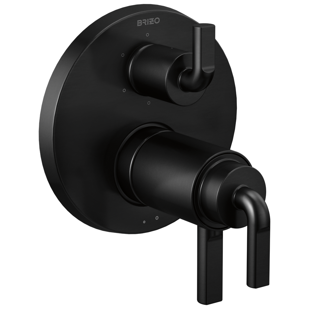 Brizo Litze Regadera Termostática con Desviador de 6 Funciones (Trim) — Negro Mate — Palanca Notch