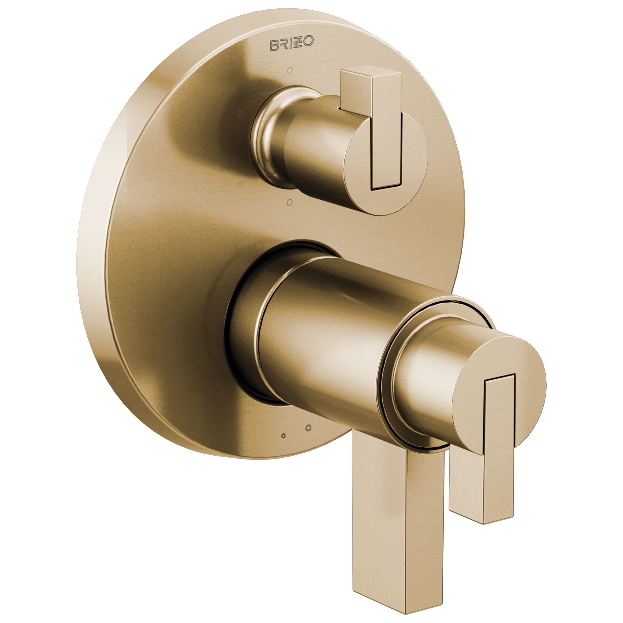 Brizo Litze Regadera Termostática con Desviador de 6 Funciones (Trim) — Oro Luxe — Palanca