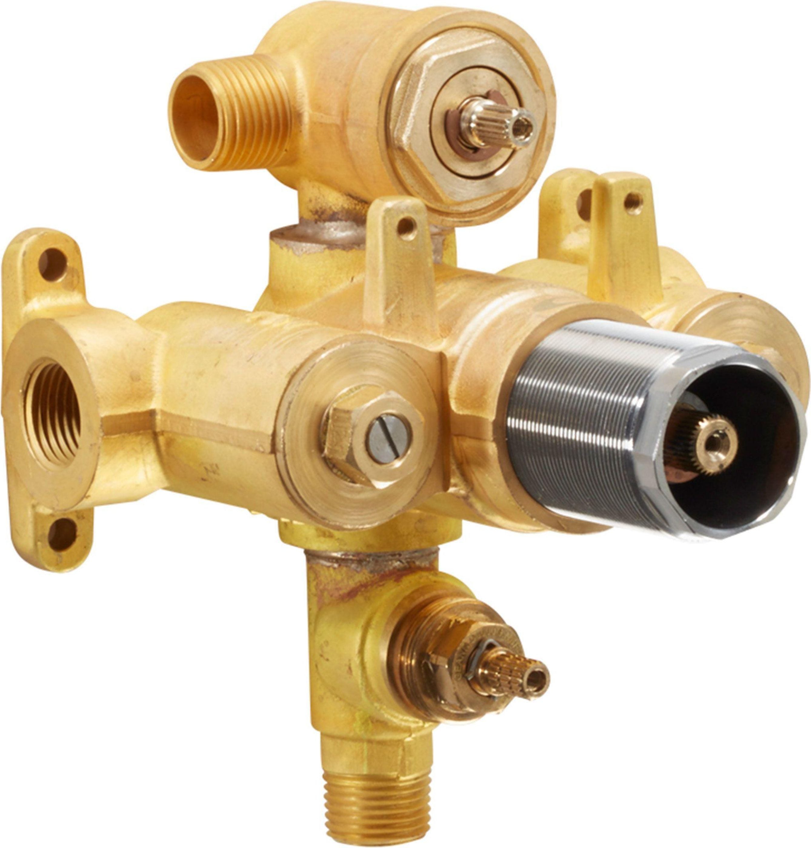California Faucets Válvula Bruta Termostática StyleTherm® de 1/2" con Salida Doble No Compartida y Control de Volumen Individual