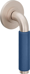 California Faucets Cayucos Llave de Pared - Palanca de Porcelana Azul - Níquel Satinado