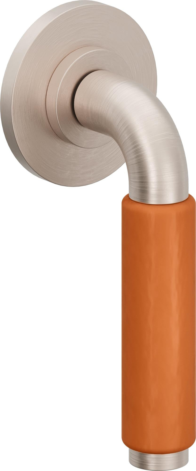 California Faucets Cayucos Llave de Pared - Palanca de Porcelana Naranja - Níquel Satinado