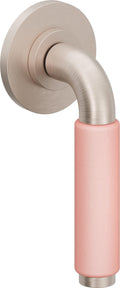 California Faucets Cayucos Llave de Pared - Palanca de Porcelana Rosa - Níquel Satinado
