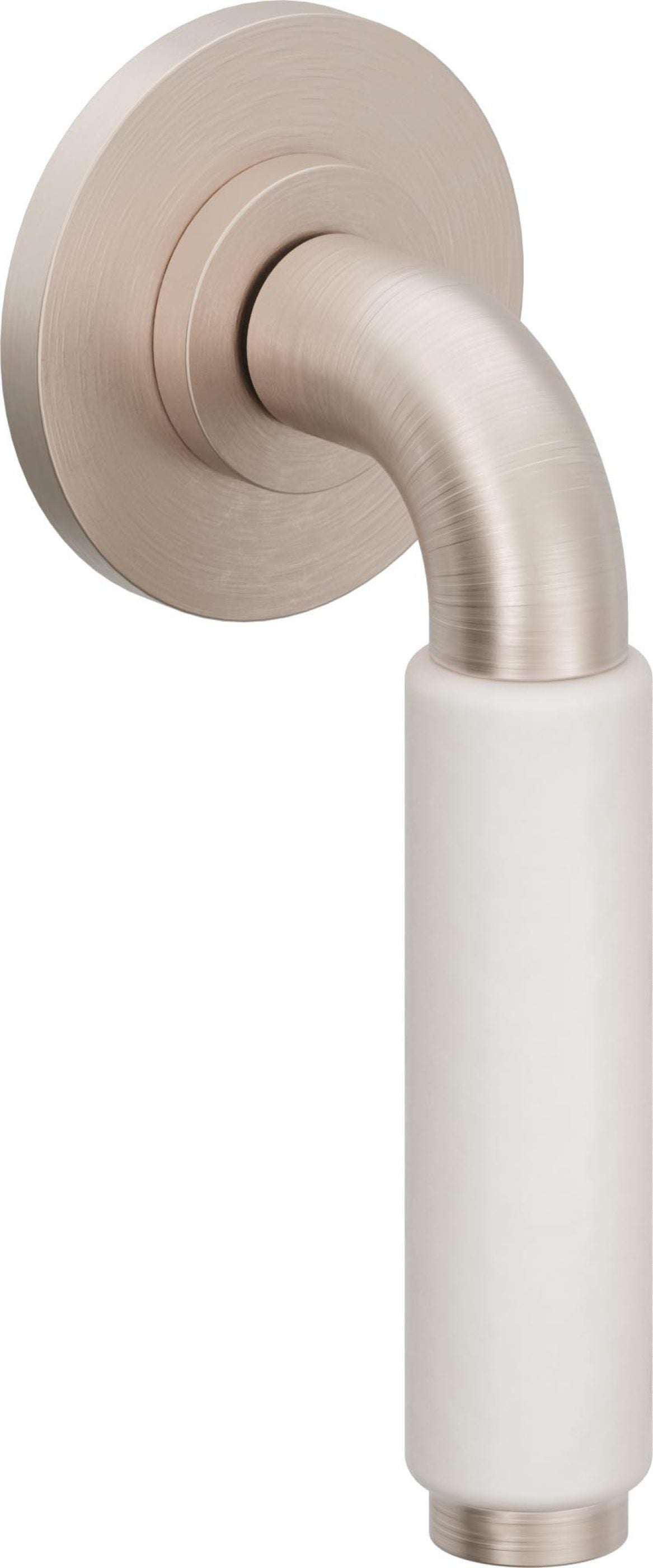 California Faucets Cayucos Llave de Pared - Palanca de Porcelana Blanca - Níquel Satinado