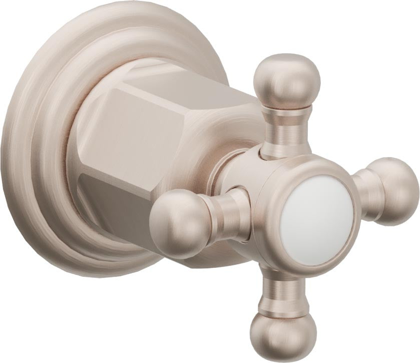 California Faucets Coronado Llave de Pared o Cubierta - Manija de Cruz - Níquel Satinado