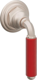 California Faucets Del Mar Llave de Pared o Cubierta - Palanca Roja - Níquel Satinado