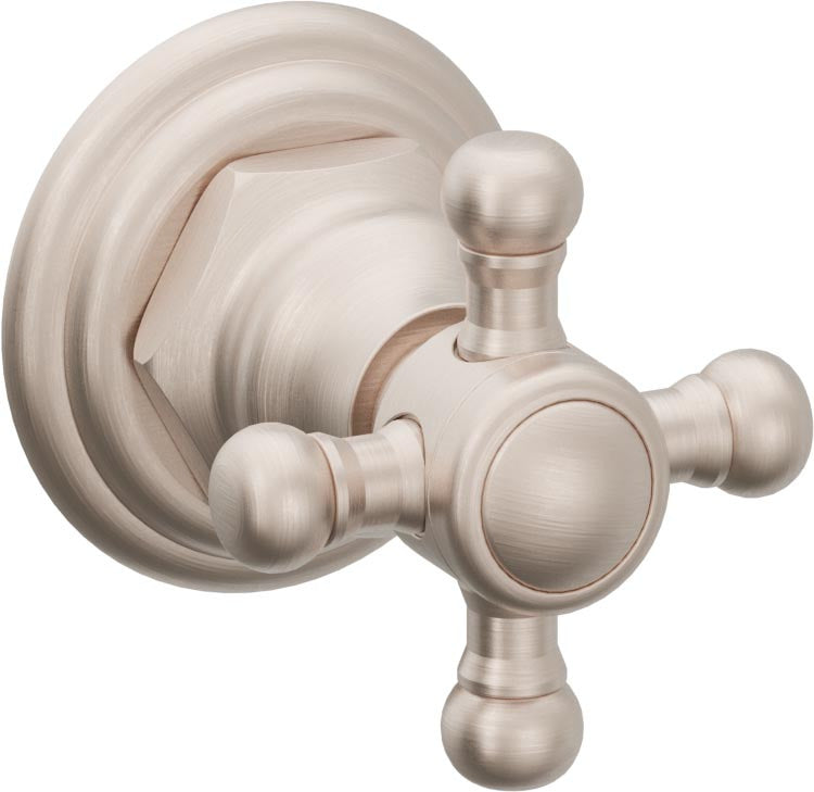 California Faucets Del Mar Llave de Pared o Cubierta - Manija de Cruz - Níquel Satinado