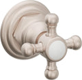 California Faucets Del Mar Llave de Pared o Cubierta - Manija de Cruz - Níquel Satinado