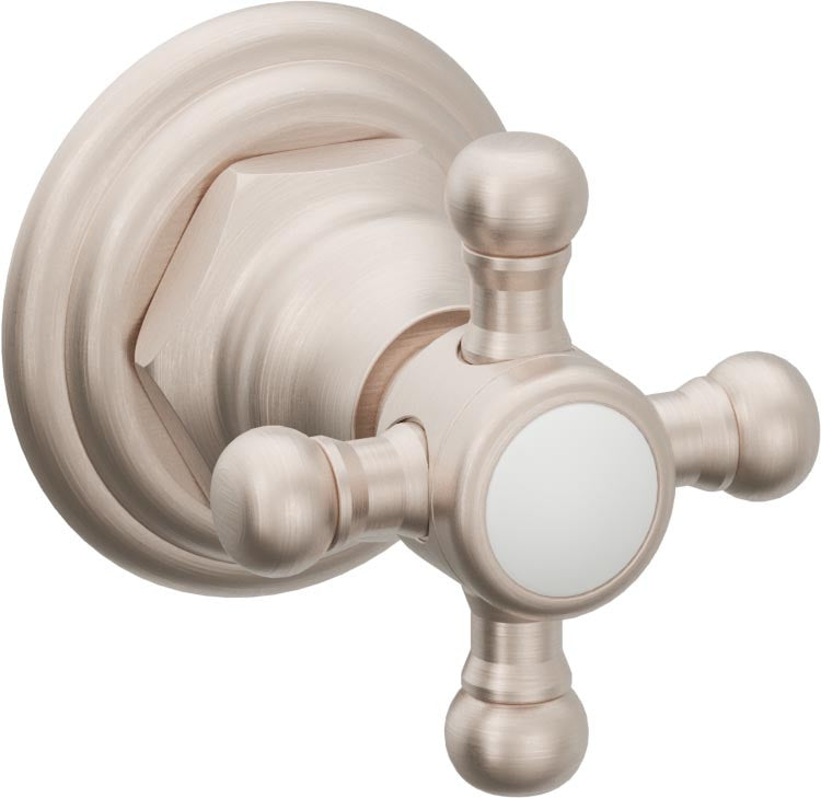 California Faucets Del Mar Llave de Pared o Cubierta - Manija de Cruz - Níquel Satinado