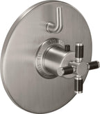 California Faucets Descanso StyleTherm con Control de Volumen Individual - Manija de Cruz de Fibra de Carbono