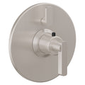 California Faucets San Elijo StyleTherm con Control de Volumen Individual - Placa Redonda - Base Cuadrada - Níquel Satinado