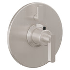 California Faucets San Elijo StyleTherm con Control de Volumen Individual - Placa Redonda - Base Cuadrada - Níquel Satinado