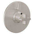 California Faucets San Elijo StyleTherm con Control de Volumen Individual - Placa Redonda - Base Cuadrada - Níquel Satinado