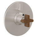 California Faucets San Elijo StyleTherm con Control de Volumen Individual - Placa Redonda - Base Cuadrada - Níquel Satinado