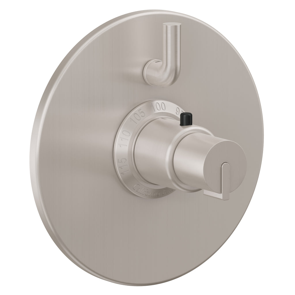 California Faucets Jalama StyleTherm con Control de Volumen Individual - Placa Redonda - Níquel Satinado